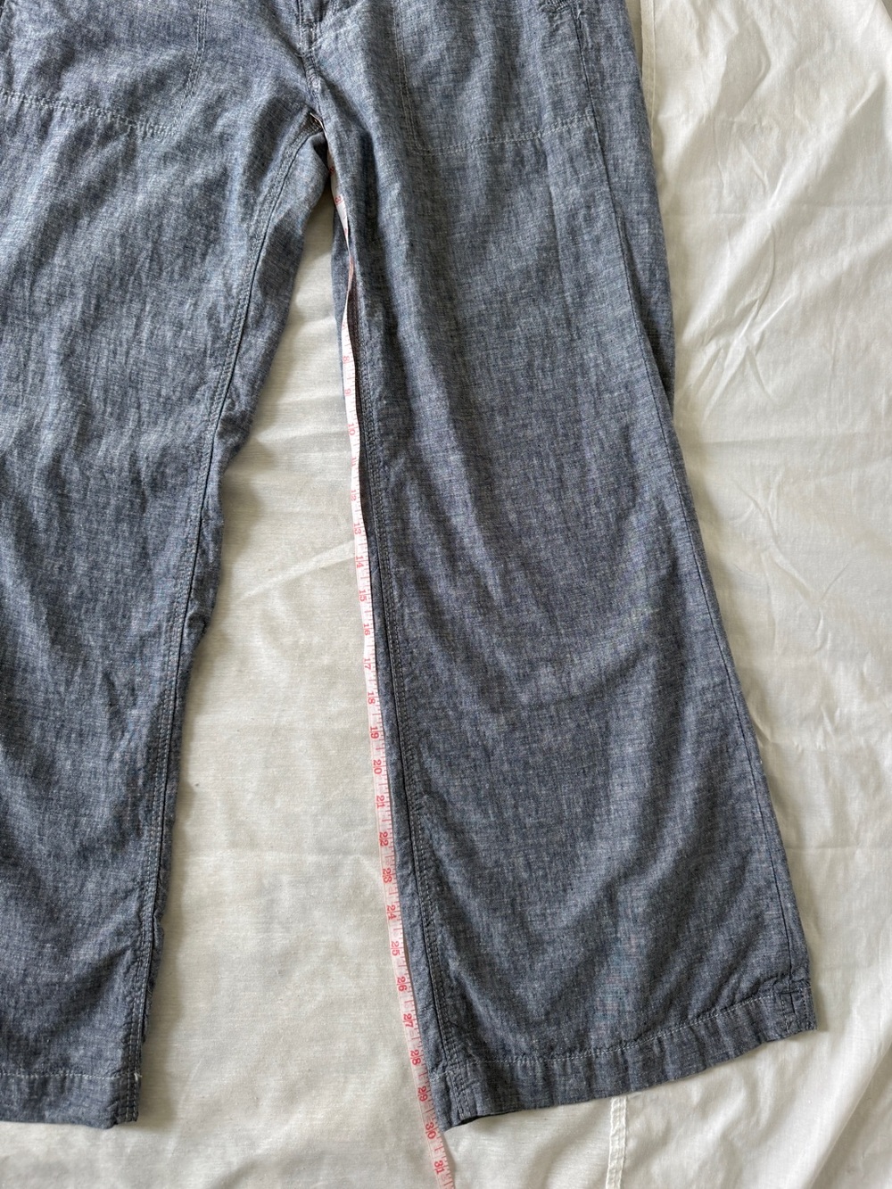 Pilcro and the Letterpress chambray blue Wide Leg linen blend Pants 14 coastal - Picture 4 of 6